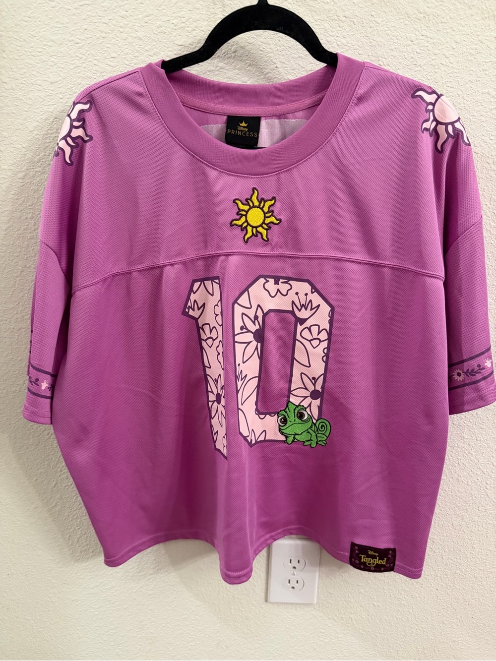 Disney Rapunzel Purple Jersey with Green Pascal Accent